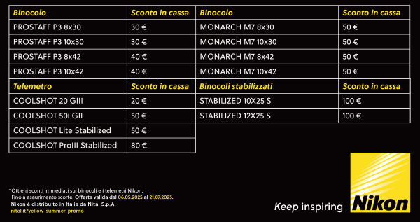 NIKON PROMO BINOCOLI YELLOW SUMMER - immagine 2