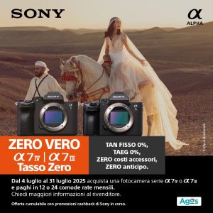 SONY TASSO ZERO SU A7III e A7IV fino al 31 Luglio